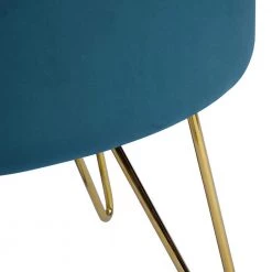 Teal Velvet Round Ottoman with Metal Legs by Wateday -Wateday Sales Store teal wateday ottomans yj yuki9595863 c3 1000