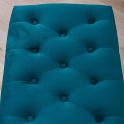 Teal Tufted Ottoman with Metal Base by Wateday -Wateday Sales Store teal wateday ottomans yj yuki9596273 4f 1000