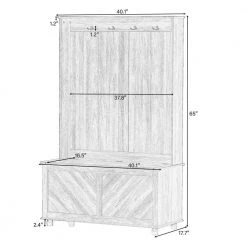 65 in. H Tiger Hall Tree with 4-Hooks Storage Bench 3-in-1 Design by Wateday -Wateday Sales Store tiger wateday hall trees yj yuki9596661 fa 1000