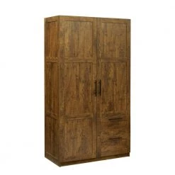 Walnut Armoire with 2-Drawers 70.87 in. H x 19.49 in. W x 39.37 in. D by Wateday
