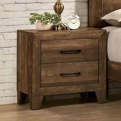 2-Drawer Walnut Nightstand 25.62 in. H x 16 in. W x 23.62 in. D by Wateday -Wateday Sales Store walnut wateday nightstands yj yuki9596389 31 1000