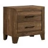 2-Drawer Walnut Nightstand 25.62 in. H x 16 in. W x 23.62 in. D by Wateday