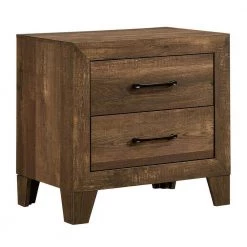 2-Drawer Walnut Nightstand 25.62 in. H x 16 in. W x 23.62 in. D by Wateday