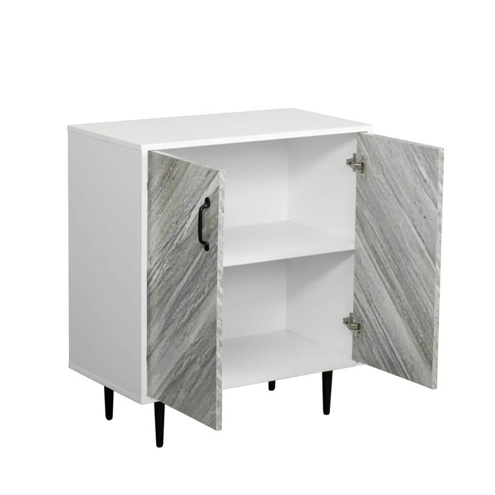 White Sideboard Storage Cabinet with 2-Doors by Wateday 4 White Sideboard Storage Cabinet with 2-Doors by Wateday - Image 4