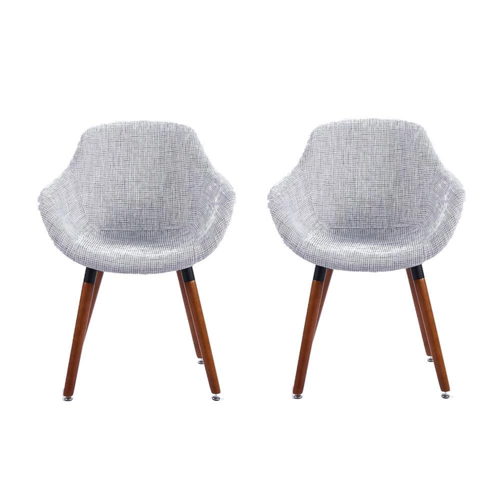 White Fabric Arm Chair (Set of 2 by Wateday 1 White Fabric Arm Chair (Set of 2 by Wateday