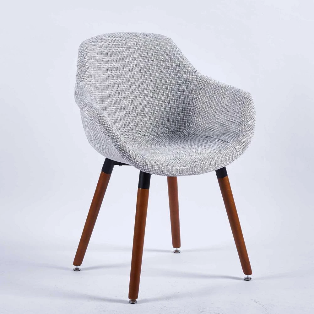 White Fabric Arm Chair (Set of 2 by Wateday 3 White Fabric Arm Chair (Set of 2 by Wateday - Image 3