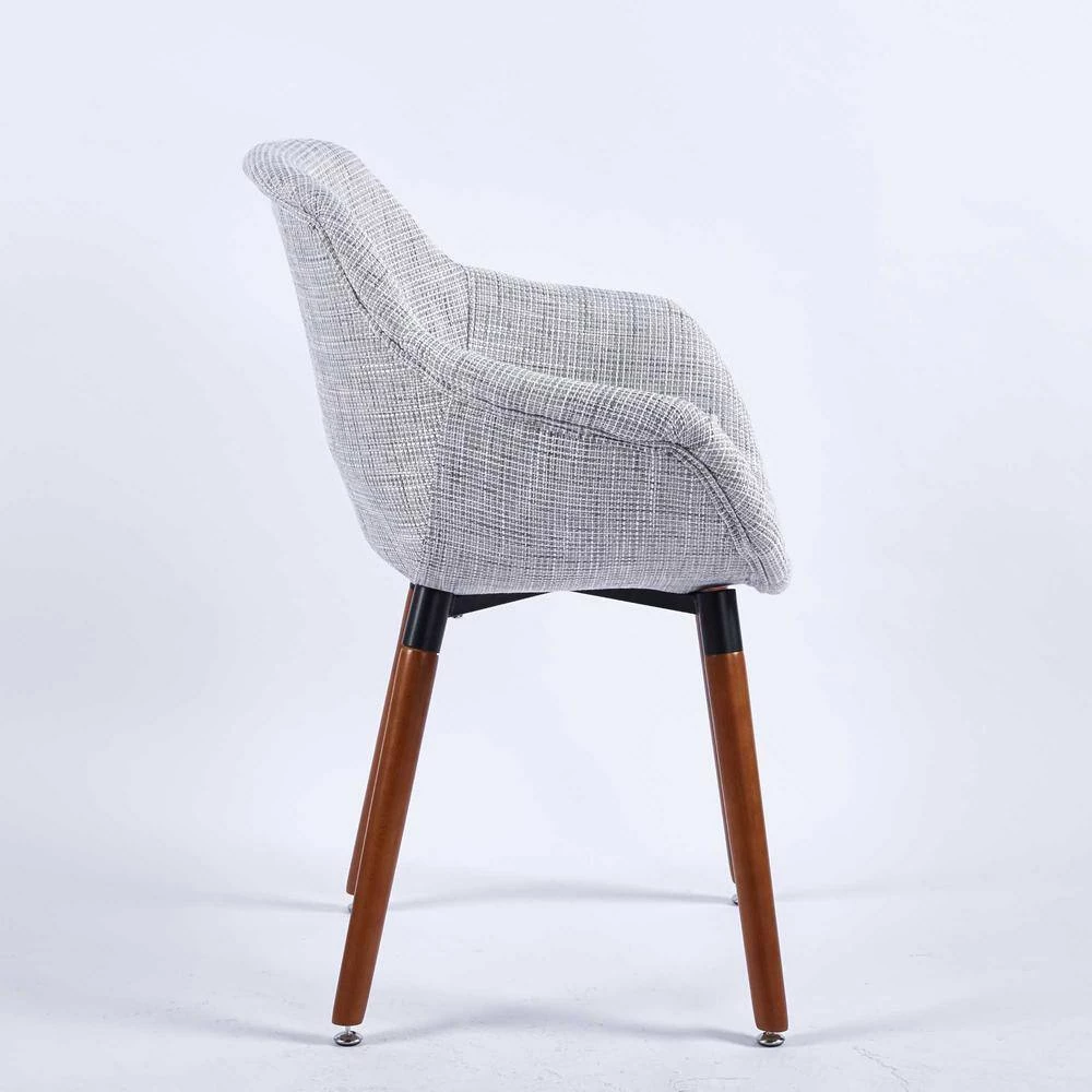 White Fabric Arm Chair (Set of 2 by Wateday 2 White Fabric Arm Chair (Set of 2 by Wateday - Image 2