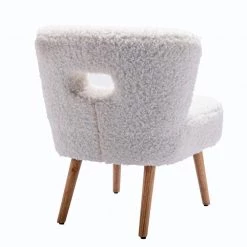 White Faux Fur Open Back Side Chair by Wateday 9 White Faux Fur Open Back Side Chair by Wateday -Wateday Sales Store white wateday accent chairs yj yuki9596208 c3 1000