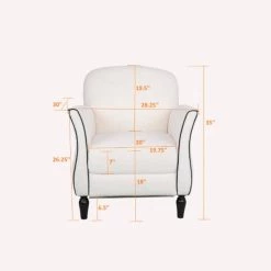 White Polyester Side Chair with Cushion by Wateday 8 White Polyester Side Chair with Cushion by Wateday -Wateday Sales Store white wateday accent chairs yj yuki9596571 4f 1000