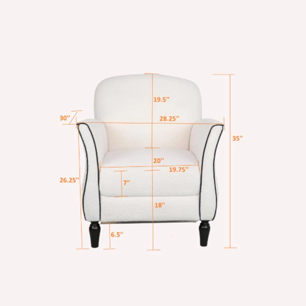 White Polyester Side Chair with Cushion by Wateday 4 White Polyester Side Chair with Cushion by Wateday - Image 4