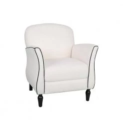 White Polyester Side Chair with Cushion by Wateday