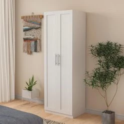 White Armoire with 4-Storage Spaces 70.87 in. H x 16.93 in. W x 23.62 in. D by Wateday -Wateday Sales Store white wateday armoires wardrobes yj yuki9596399 c3 1000