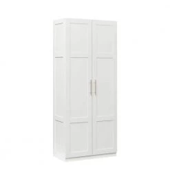 White Armoire with 2-Doors 70.87 in. H x 15.75 in. W x 29.53 in. D by Wateday