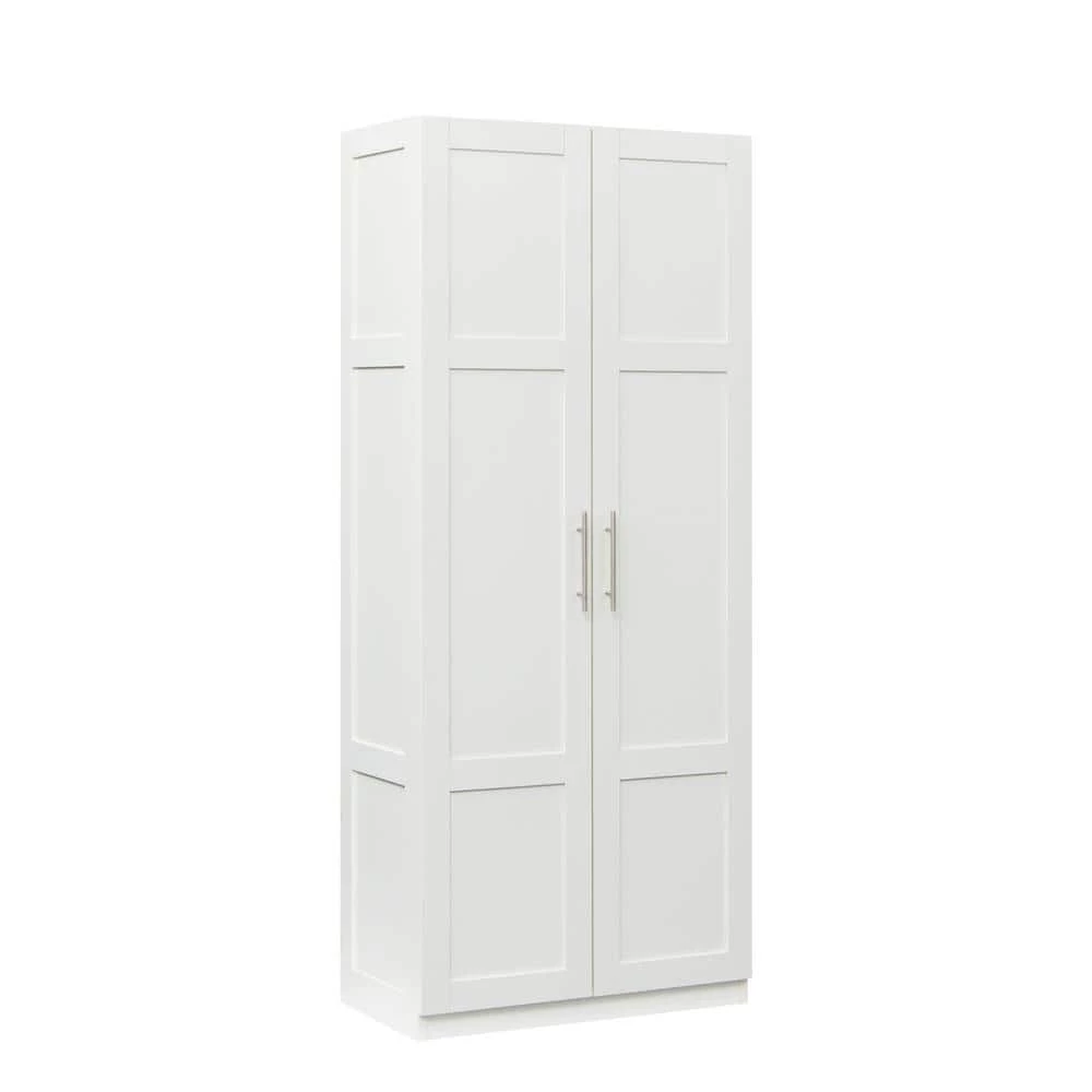 White Armoire with 2-Doors 70.87 in. H x 15.75 in. W x 29.53 in. D by Wateday 1 White Armoire with 2-Doors 70.87 in. H x 15.75 in. W x 29.53 in. D by Wateday
