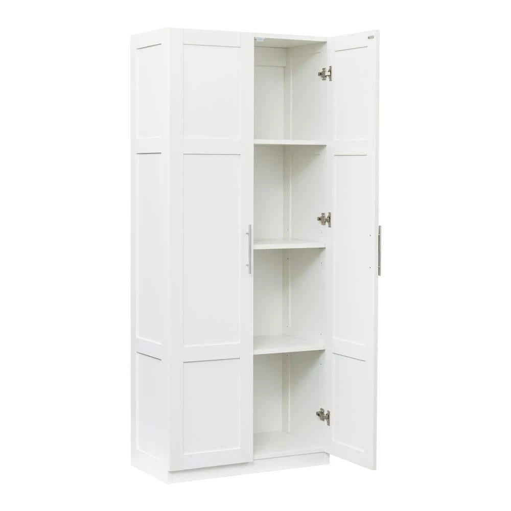 White Armoire with 2-Doors 70.87 in. H x 15.75 in. W x 29.53 in. D by Wateday 2 White Armoire with 2-Doors 70.87 in. H x 15.75 in. W x 29.53 in. D by Wateday - Image 2