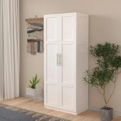 White Armoire with 2-Doors 70.87 in. H x 15.75 in. W x 29.53 in. D by Wateday 9 White Armoire with 2-Doors 70.87 in. H x 15.75 in. W x 29.53 in. D by Wateday -Wateday Sales Store white wateday armoires wardrobes yj yuki9596401 c3 1000