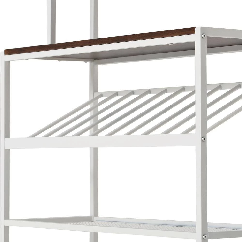 6-Tier White Baker Rack with Glass, Cup Holders by Wateday 5 6-Tier White Baker Rack with Glass, Cup Holders by Wateday - Image 5