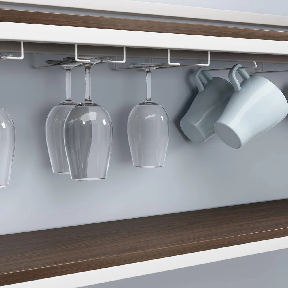 6-Tier White Baker Rack with Glass, Cup Holders by Wateday 4 6-Tier White Baker Rack with Glass, Cup Holders by Wateday - Image 4