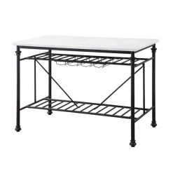 White Kitchen Island with Shelves by Wateday