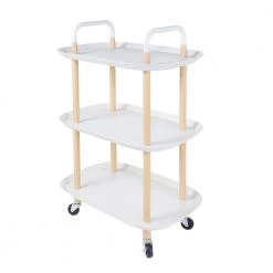 White Storage Utility Cart with Wheels and Handle by Wateday -Wateday Sales Store white wateday bar carts yj yuki9596101 31 1000