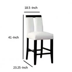 41 in. White High Back Wood Frame Stool Height 28 in. Bar Stool with Leather Seat (Set of 2) by Wateday -Wateday Sales Store white wateday bar stools yj yuki9596324 4f 1000