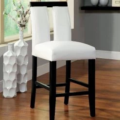 41 in. White High Back Wood Frame Stool Height 28 in. Bar Stool with Leather Seat (Set of 2) by Wateday -Wateday Sales Store white wateday bar stools yj yuki9596324 c3 1000