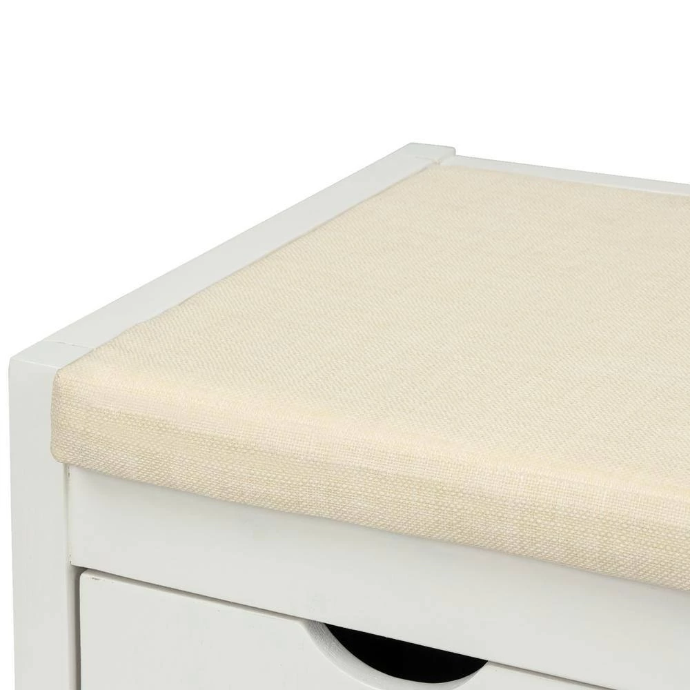 White Storage Bench 19.8 in. H x 14 in. W x 39 in. L by Wateday 5 White Storage Bench 19.8 in. H x 14 in. W x 39 in. L by Wateday - Image 5