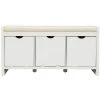 White Storage Bench 19.8 in. H x 14 in. W x 39 in. L by Wateday