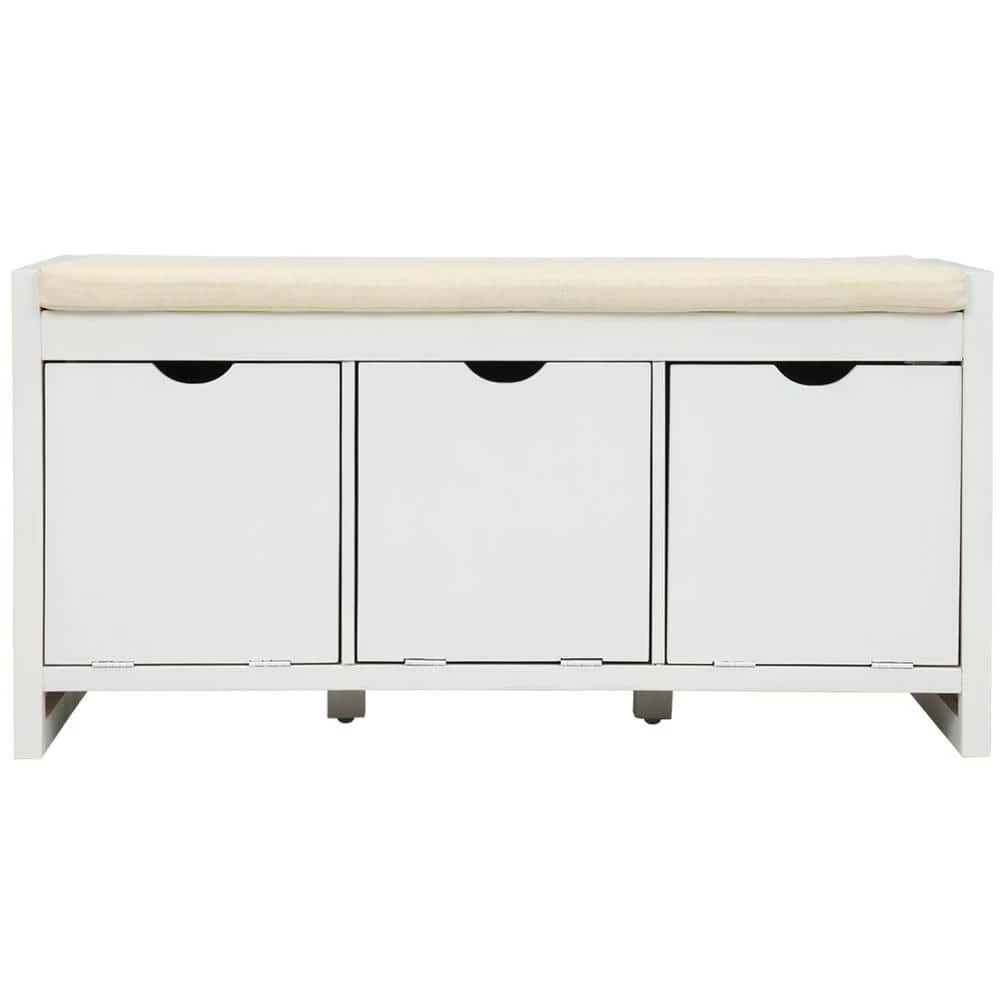 White Storage Bench 19.8 in. H x 14 in. W x 39 in. L by Wateday 1 White Storage Bench 19.8 in. H x 14 in. W x 39 in. L by Wateday