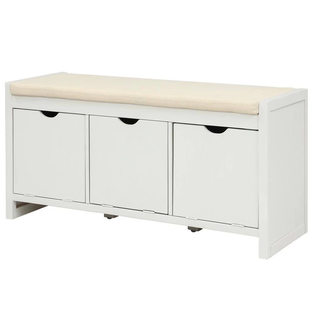 White Storage Bench 19.8 in. H x 14 in. W x 39 in. L by Wateday 3 White Storage Bench 19.8 in. H x 14 in. W x 39 in. L by Wateday - Image 3