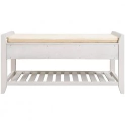 White Entryway Storage Bench 19.8 in. H x 14 in. W x 39 in. L by Wateday -Wateday Sales Store white wateday bedroom benches yj yuki9595285 1f 1000