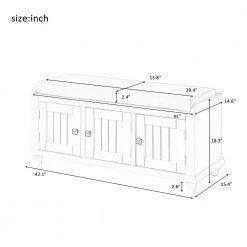 White Storage Bench with 2-Cabinets 18.3 in. H x 42.1 in. W x 15.4 in. D by Wateday 12 White Storage Bench with 2-Cabinets 18.3 in. H x 42.1 in. W x 15.4 in. D by Wateday -Wateday Sales Store white wateday bedroom benches yj yuki9595296 1f 1000