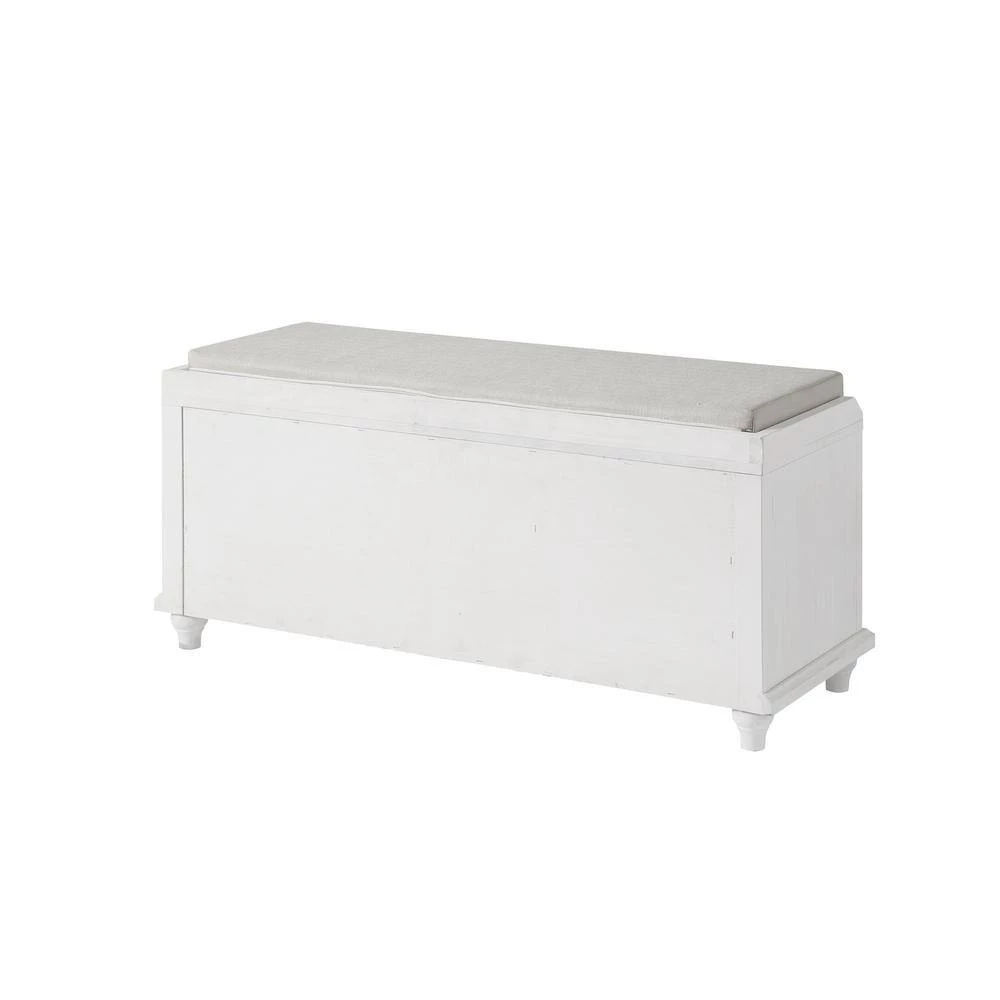 White Storage Bench with 2-Cabinets 18.3 in. H x 42.1 in. W x 15.4 in. D by Wateday 3 White Storage Bench with 2-Cabinets 18.3 in. H x 42.1 in. W x 15.4 in. D by Wateday - Image 3