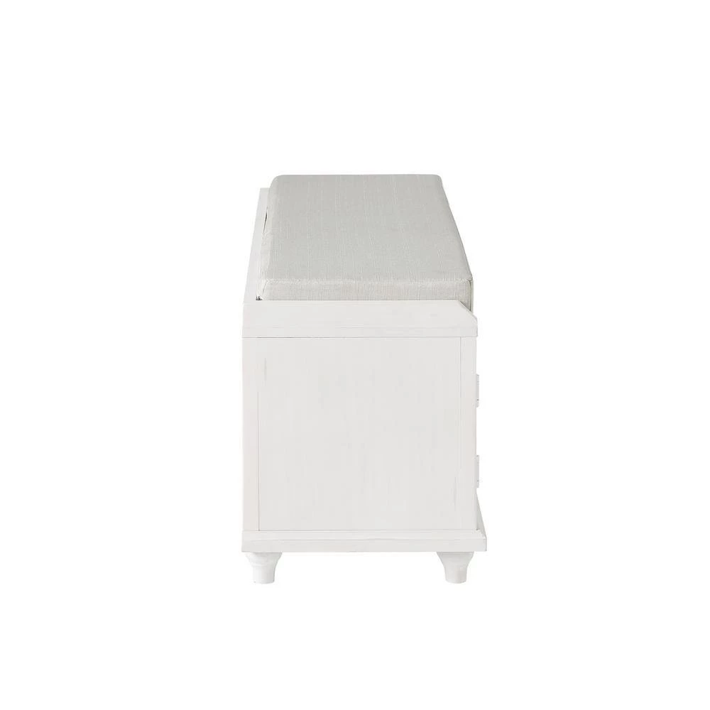 White Storage Bench with 2-Cabinets 18.3 in. H x 42.1 in. W x 15.4 in. D by Wateday 2 White Storage Bench with 2-Cabinets 18.3 in. H x 42.1 in. W x 15.4 in. D by Wateday - Image 2