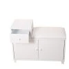 White Shoe Storage Bench with Drawer and Cabinet, 23.7 in. H x 14.2 in. W x 31.9 in. D by Wateday