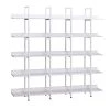 70.87 in White Wood 5-Tier Bookcase with Metal Frame by Wateday