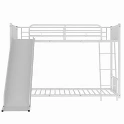 White Twin over Twin Bunk Bed with Ladder, Slide by Wateday 12 White Twin over Twin Bunk Bed with Ladder, Slide by Wateday -Wateday Sales Store white wateday bunk beds yj yuki9596819 1f 1000