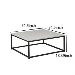 31 .5" White Square MDF Coffee Table with Metal Frame by Wateday -Wateday Sales Store white wateday coffee tables yj yuki9595627 1f 1000