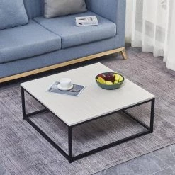 31 .5" White Square MDF Coffee Table with Metal Frame by Wateday -Wateday Sales Store white wateday coffee tables yj yuki9595627 31 1000
