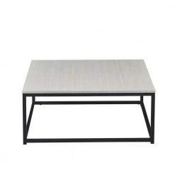 31 .5" White Square MDF Coffee Table with Metal Frame by Wateday