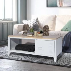 43 .3" White Rectangle MDF Coffee Table with Storage and Cabinet by Wateday -Wateday Sales Store white wateday coffee tables yj yuki9595636 31 1000