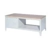 43 .3" White Rectangle MDF Coffee Table with Storage and Cabinet by Wateday