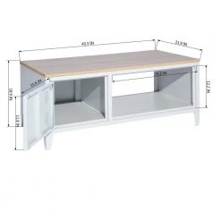 43 .3" White Rectangle MDF Coffee Table with Storage and Cabinet by Wateday -Wateday Sales Store white wateday coffee tables yj yuki9595636 fa 1000