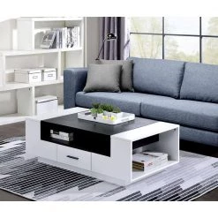 47 in. White Rectangle Wood Coffee Table with Storage Shelf and Drawer by Wateday -Wateday Sales Store white wateday coffee tables yj yuki9595662 31 1000