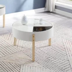 32 in. L White Round Wood Coffee Table with Hidden Storage by Wateday 7 32 in. L White Round Wood Coffee Table with Hidden Storage by Wateday -Wateday Sales Store white wateday coffee tables yj yuki9595711 31 1000