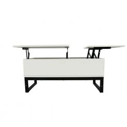 41 in. White Small Rectangle Wood Coffee Table with Lift Top by Wateday