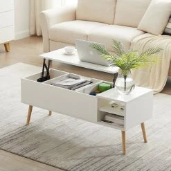 43 in. White Small Rectangle Wood Coffee Table with Lift Top by Wateday -Wateday Sales Store white wateday coffee tables yj yuki9596166 31 1000