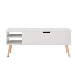 43 in. White Small Rectangle Wood Coffee Table with Lift Top by Wateday