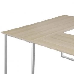55.11 in. L-Shape White Wood Computer Desk with Metal Frame by Wateday -Wateday Sales Store white wateday computer desks yj yuki9595714 c3 1000
