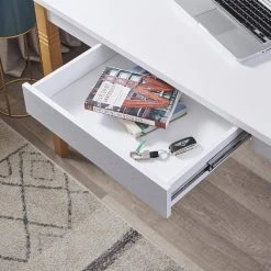 23.62 in. Rectangular White Wood 1-Drawer Computer Desk with Solid Wood Legs by Wateday -Wateday Sales Store white wateday computer desks yj yuki9595767 4f 1000